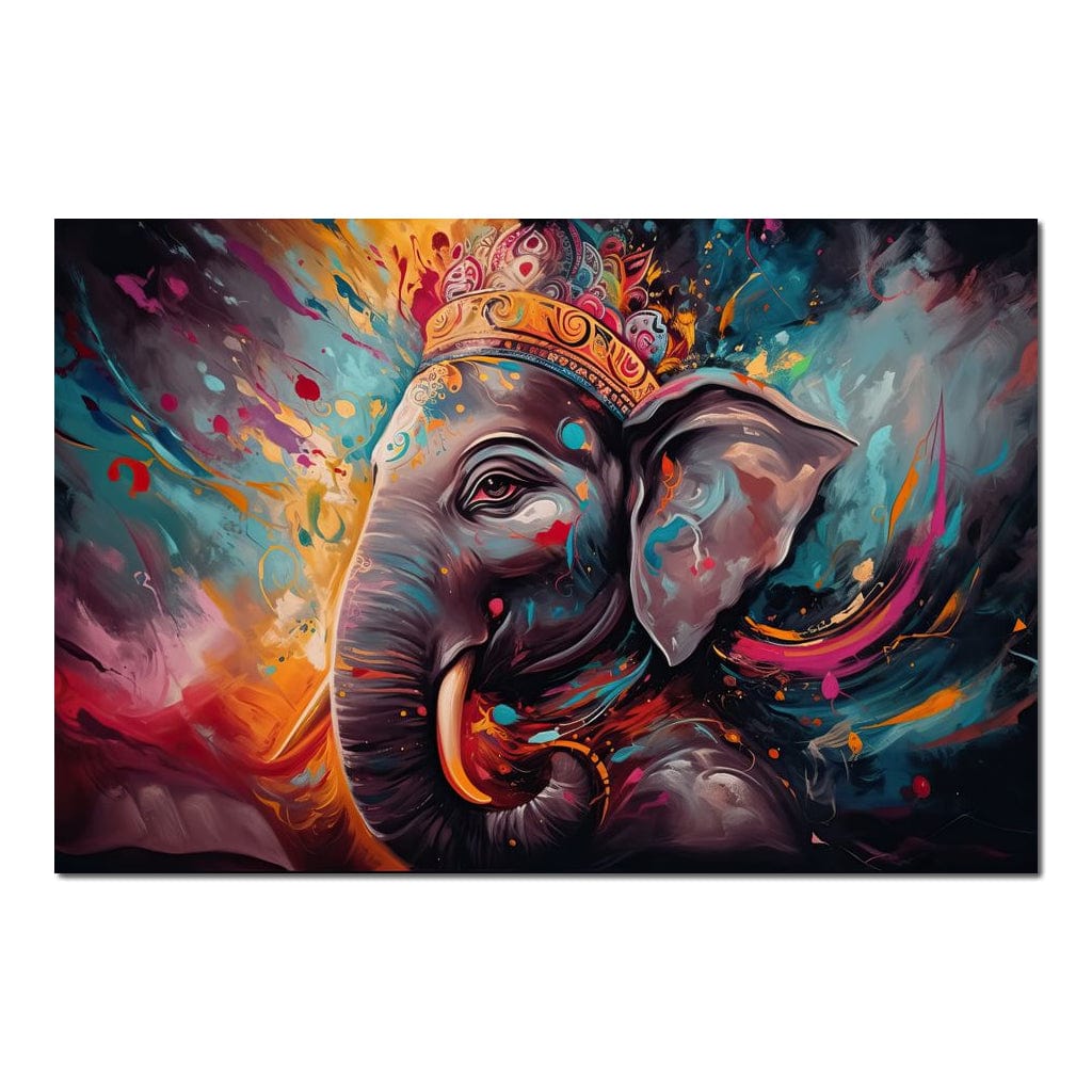 Ganesh Color Splash HinduOmDesigns Poster / 30" x 20" Posters, Prints, & Visual Artwork hindu canvas wall art N1FILGT6