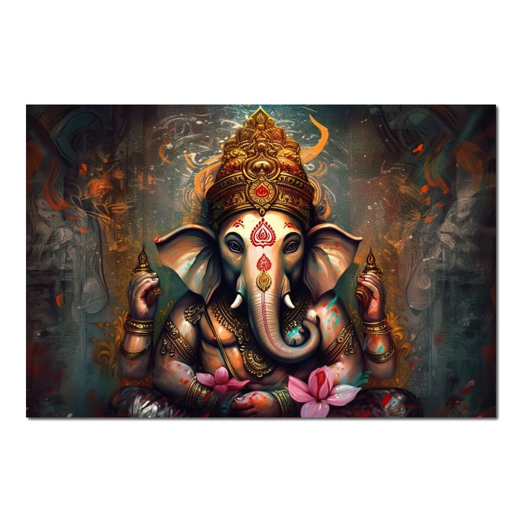Ganesha's Wealth HinduOmDesigns Poster / 30" x 20" Posters, Prints, & Visual Artwork hindu canvas wall art 00TH5W8Y