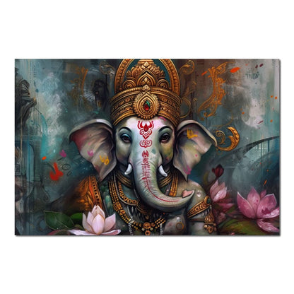 Ganesha's Tranquility HinduOmDesigns Poster / 30" x 20" Posters, Prints, & Visual Artwork hindu canvas wall art EN98B2YC