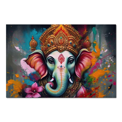 Divine Ganesha HinduOmDesigns Poster / 30" x 20" Posters, Prints, & Visual Artwork hindu canvas wall art NIS55LO8