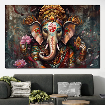 Ganesha's Creativity HinduOmDesigns Gallery Wrap / 30" x 20" Posters, Prints, & Visual Artwork hindu canvas wall art 3HZEJ8RR