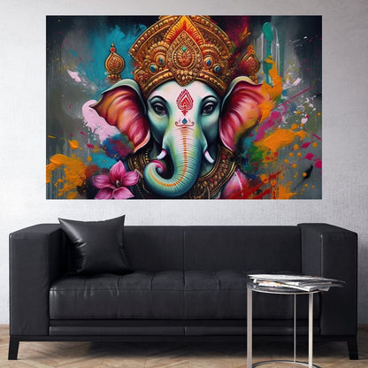 Divine Ganesha HinduOmDesigns Gallery Wrap / 30" x 20" Posters, Prints, & Visual Artwork hindu canvas wall art J8GBYS9J