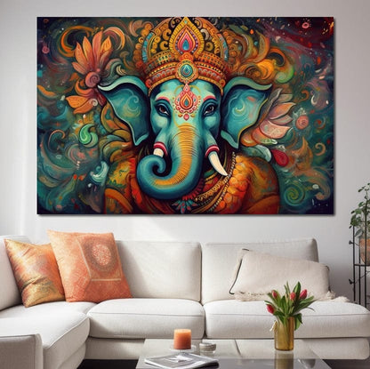 Mystic Ganesha HinduOmDesigns Gallery Wrap / 30" x 20" Posters, Prints, & Visual Artwork hindu canvas wall art JRXSSSMW