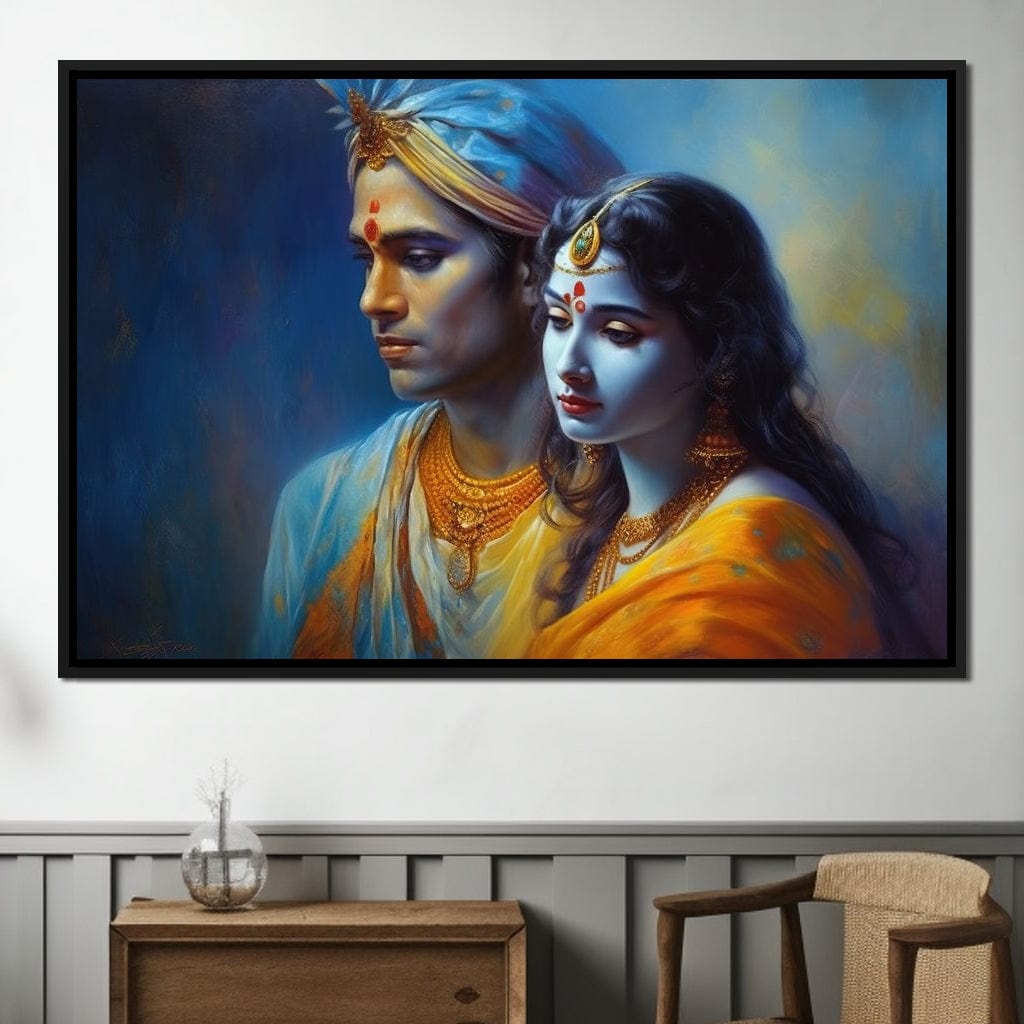 Blissful Union HinduOmDesigns Black Floating Frame / 30" x 20" Posters, Prints, & Visual Artwork hindu canvas wall art R27RDWKX