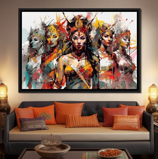 Navaratri Celebration HinduOmDesigns Black Floating Frame / 30" x 20" Posters, Prints, & Visual Artwork hindu canvas wall art T1AEQWHT