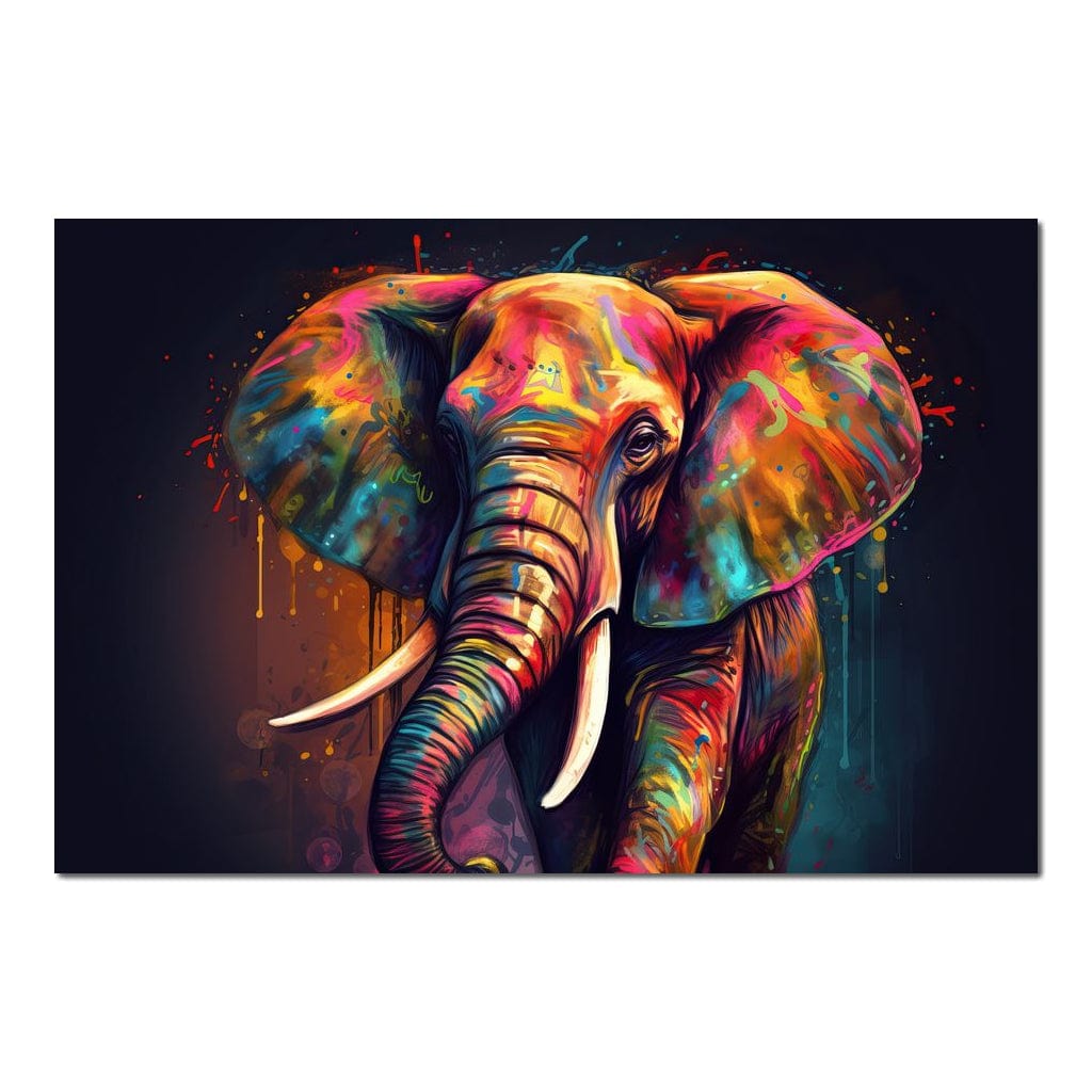 Colorful Elephant HinduOmDesigns Poster / 30" x 20" Posters, Prints, & Visual Artwork hindu canvas wall art CV8X48I0