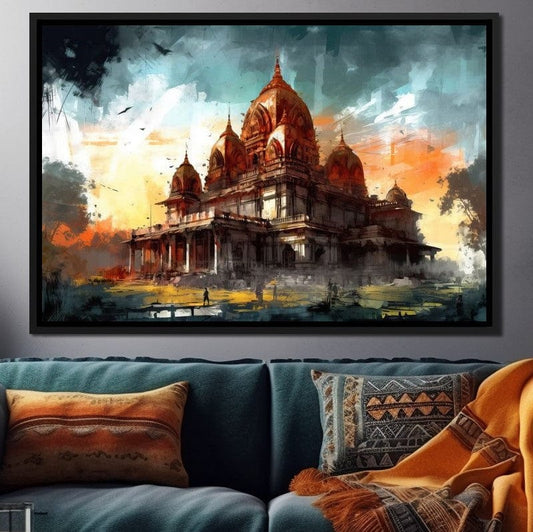 Sacred Architecture HinduOmDesigns Black Floating Frame / 30" x 20" Posters, Prints, & Visual Artwork hindu canvas wall art JZYF3WWK