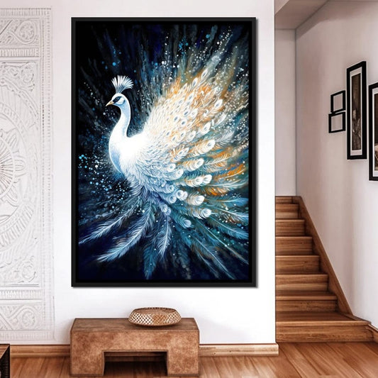 Peacock Grace HinduOmDesigns Black Floating Frame / 20" x 30" Posters, Prints, & Visual Artwork hindu canvas wall art L5YPWX3G