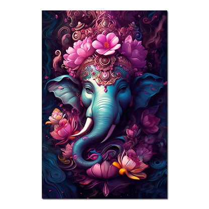 Floral Ganesha HinduOmDesigns Poster / 20" x 30" Posters, Prints, & Visual Artwork hindu canvas wall art 1G49CUD0