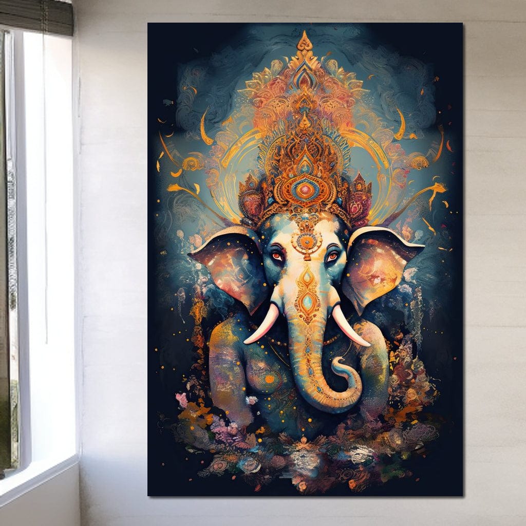 Sacred Ganesha HinduOmDesigns Gallery Wrap / 20" x 30" Posters, Prints, & Visual Artwork hindu canvas wall art IH779NBL