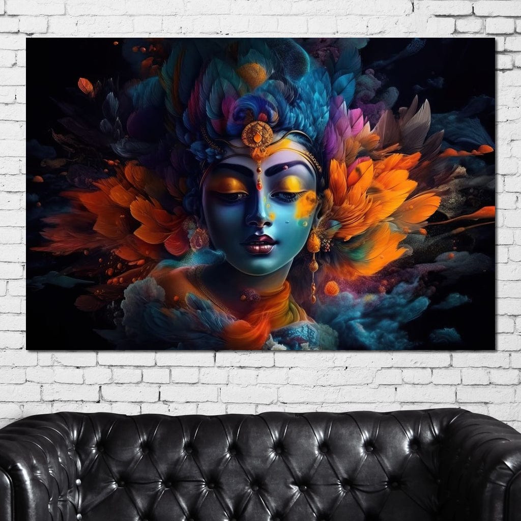 Resting Krishna HinduOmDesigns Gallery Wrap / 30" x 20" Posters, Prints, & Visual Artwork hindu canvas wall art ZLUKL7GR