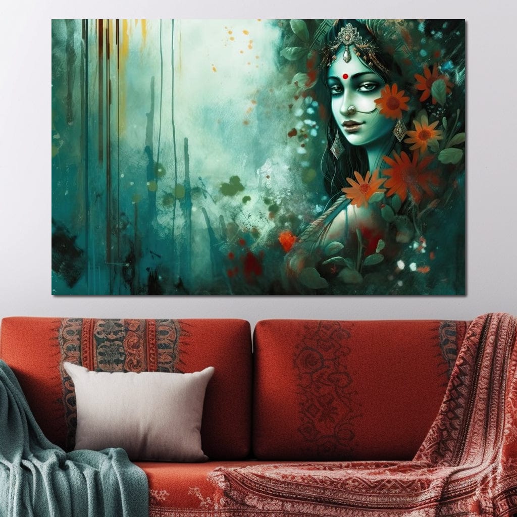 Sri Krishna HinduOmDesigns Gallery Wrap / 30" x 20" Posters, Prints, & Visual Artwork hindu canvas wall art 85T4412J