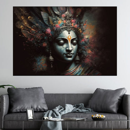 Krishna's Power HinduOmDesigns Gallery Wrap / 30" x 20" Posters, Prints, & Visual Artwork hindu canvas wall art 75J5IRK4