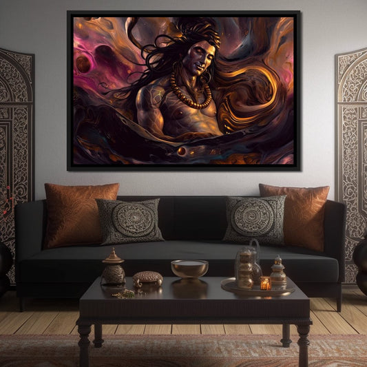 Artistic Shiva HinduOmDesigns Black Floating Frame / 30" x 20" Posters, Prints, & Visual Artwork hindu canvas wall art 9KO2N0I5