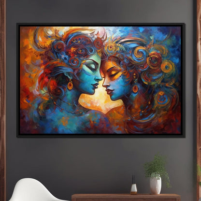 Eternal Love HinduOmDesigns Black Floating Frame / 30" x 20" Posters, Prints, & Visual Artwork hindu canvas wall art EIEQIFND