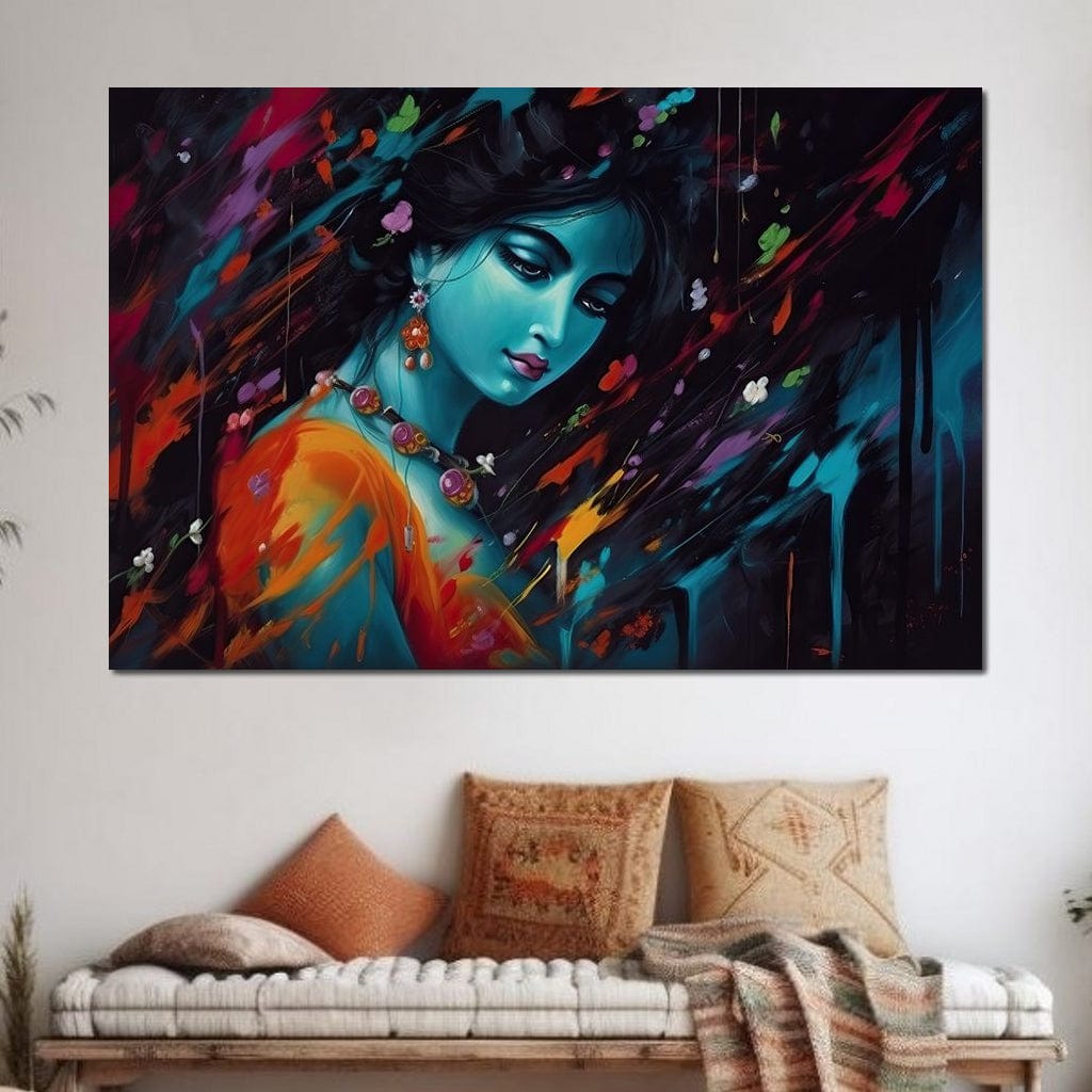 Joyful Krishna HinduOmDesigns Gallery Wrap / 30" x 20" Posters, Prints, & Visual Artwork hindu canvas wall art T6N3Q1VP