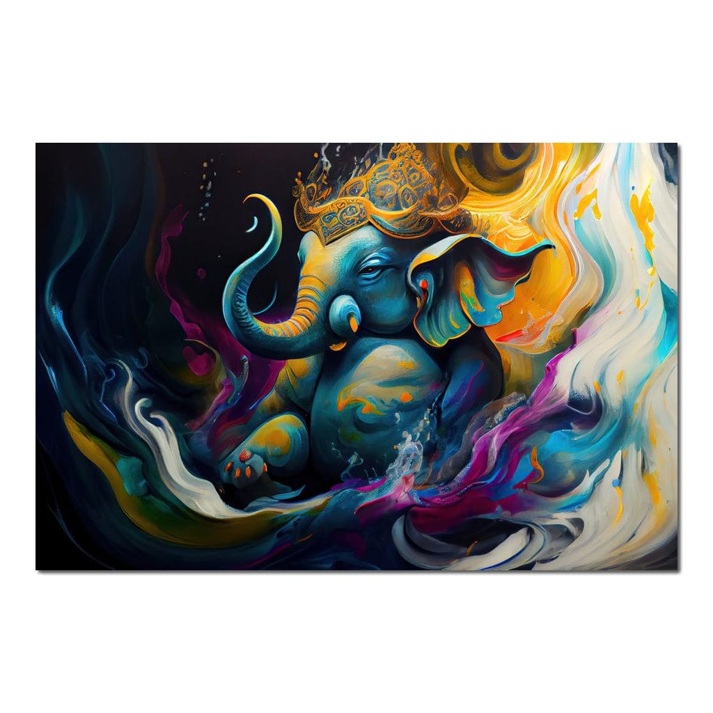 Ganesha's Happiness HinduOmDesigns Poster / 30" x 20" Posters, Prints, & Visual Artwork hindu canvas wall art ARBPOF37