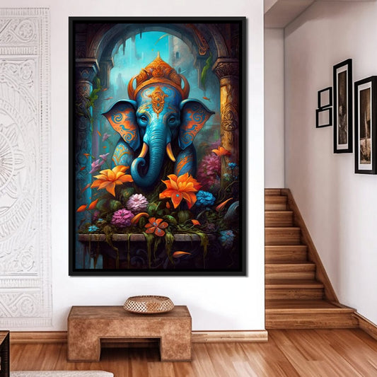 Ganesha's Art HinduOmDesigns Black Floating Frame / 20" x 30" Posters, Prints, & Visual Artwork hindu canvas wall art 77QC6GK1