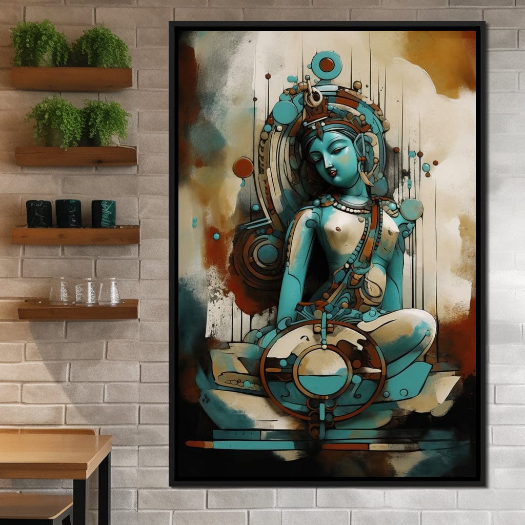 Hindu Goddess 5 HinduOmDesigns Black Floating Frame / 20" x 30" Posters, Prints, & Visual Artwork hindu canvas wall art X94OAA4B