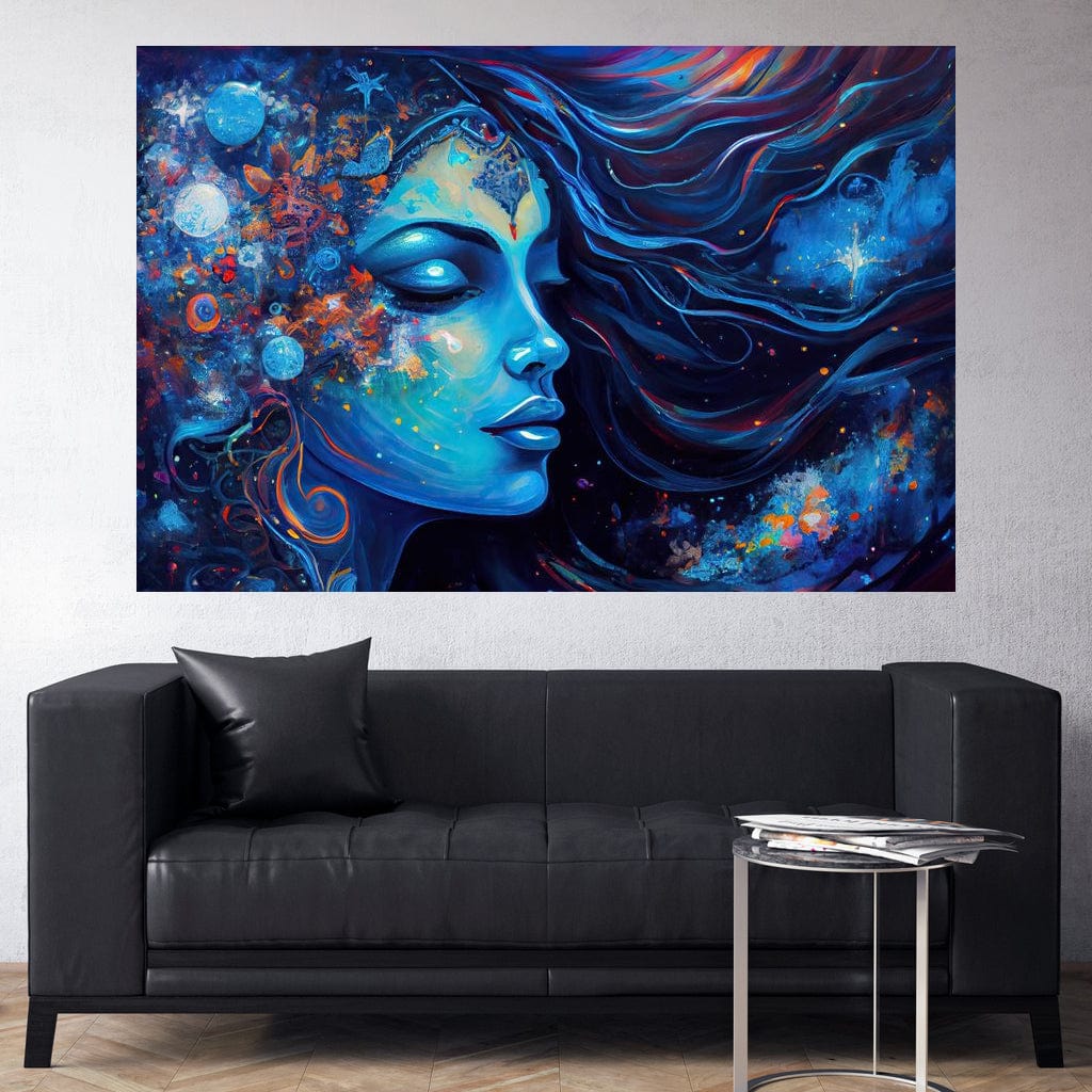 Blue Radha HinduOmDesigns Gallery Wrap / 30" x 20" Posters, Prints, & Visual Artwork hindu canvas wall art MZ164QAB