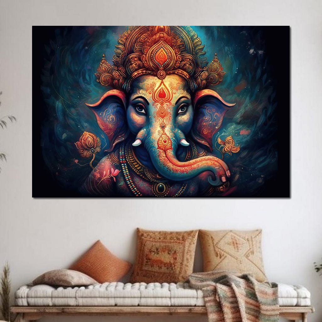 Spiritual Ganesha HinduOmDesigns Gallery Wrap / 30" x 20" Posters, Prints, & Visual Artwork hindu canvas wall art W5TS63LZ