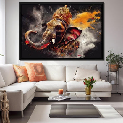 Lord of Intelligence HinduOmDesigns Black Floating Frame / 30" x 20" Posters, Prints, & Visual Artwork hindu canvas wall art ZGBMIKRH