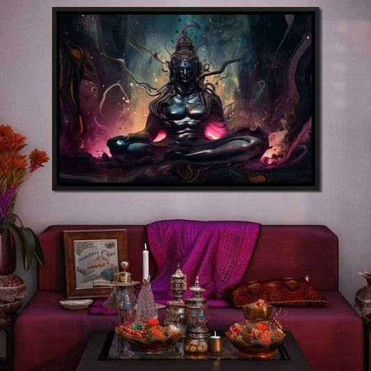 Kinetic Shiva HinduOmDesigns Black Floating Frame / 30" x 20" Posters, Prints, & Visual Artwork hindu canvas wall art PNN7EK2T