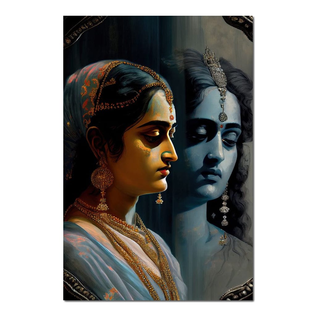 Krishna Radha Reflection HinduOmDesigns Poster / 20" x 30" Posters, Prints, & Visual Artwork hindu canvas wall art NNRLT4ZF