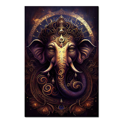 Gold & Purple Ganesh HinduOmDesigns Poster / 20" x 30" Posters, Prints, & Visual Artwork hindu canvas wall art