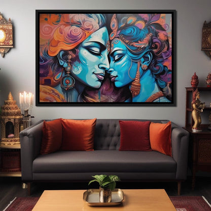 Soulmates HinduOmDesigns Black Floating Frame / 30" x 20" Posters, Prints, & Visual Artwork hindu canvas wall art H8NISREH