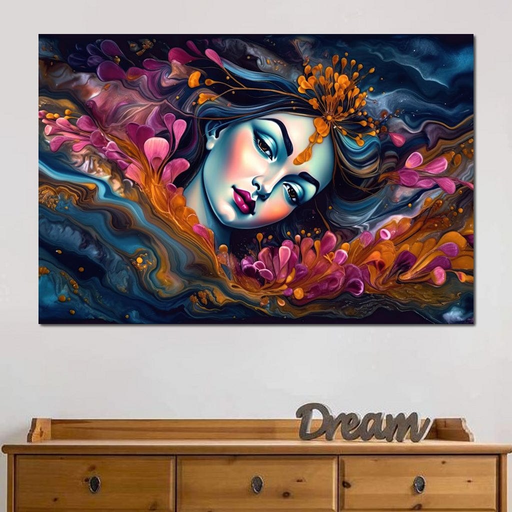 Krishna's Fantasy HinduOmDesigns Gallery Wrap / 30" x 20" Posters, Prints, & Visual Artwork hindu canvas wall art LK1JLCH8