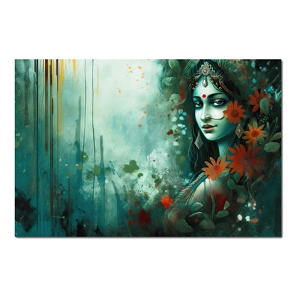 Sri Krishna HinduOmDesigns Poster / 30" x 20" Posters, Prints, & Visual Artwork hindu canvas wall art E5F5RMF5