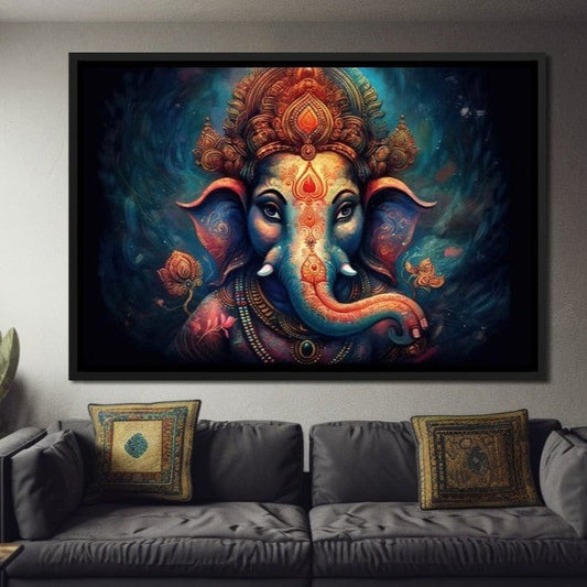 Spiritual Ganesha HinduOmDesigns Black Floating Frame / 30" x 20" Posters, Prints, & Visual Artwork hindu canvas wall art 6KMXLXL5