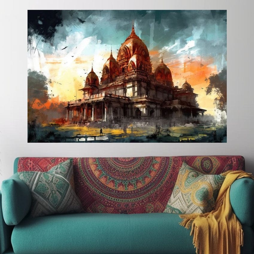 Sacred Architecture HinduOmDesigns Gallery Wrap / 30" x 20" Posters, Prints, & Visual Artwork hindu canvas wall art QON90G34