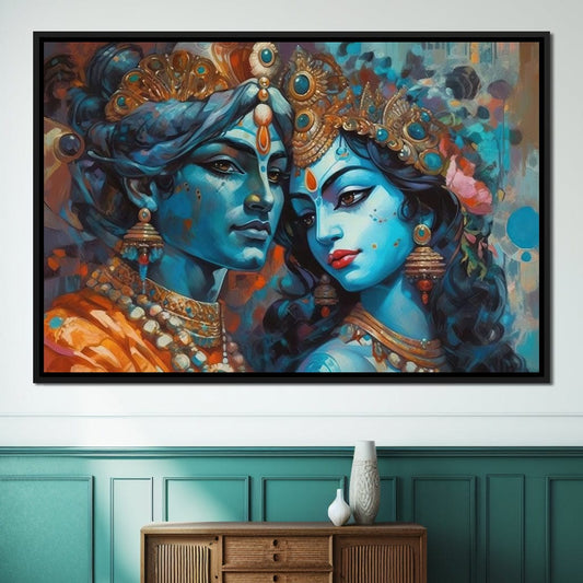 Divine Romance HinduOmDesigns Black Floating Frame / 30" x 20" Posters, Prints, & Visual Artwork hindu canvas wall art A8J71MQM