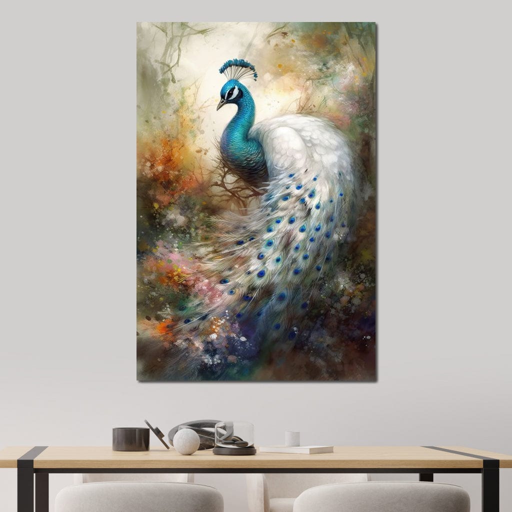 Peacock Serenity HinduOmDesigns Gallery Wrap / 20" x 30" Posters, Prints, & Visual Artwork hindu canvas wall art HLRIBNLC