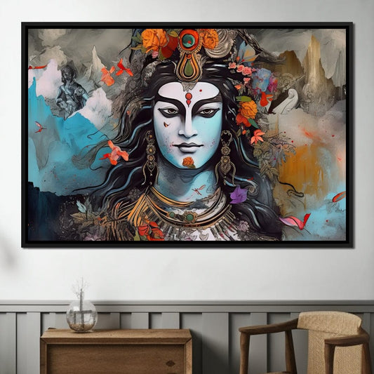 Divine Reflection HinduOmDesigns Black Floating Frame / 30" x 20" Posters, Prints, & Visual Artwork hindu canvas wall art PTMDCQCP