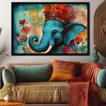 Ganesha's Charm HinduOmDesigns Black Floating Frame / 30" x 20" Posters, Prints, & Visual Artwork hindu canvas wall art SRF3M4JT