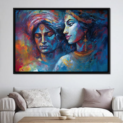 Sacred Union HinduOmDesigns Black Floating Frame / 30" x 20" Posters, Prints, & Visual Artwork hindu canvas wall art FI8JV90X