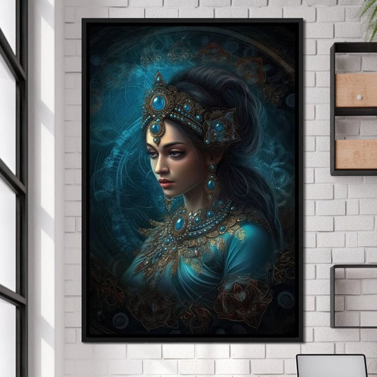 Hindu Goddess 2 HinduOmDesigns Black Floating Frame / 20" x 30" Posters, Prints, & Visual Artwork hindu canvas wall art 4YFESWO6