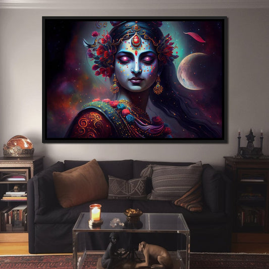Divine Radha HinduOmDesigns Black Floating Frame / 30" x 20" Posters, Prints, & Visual Artwork hindu canvas wall art TXF9T0CD