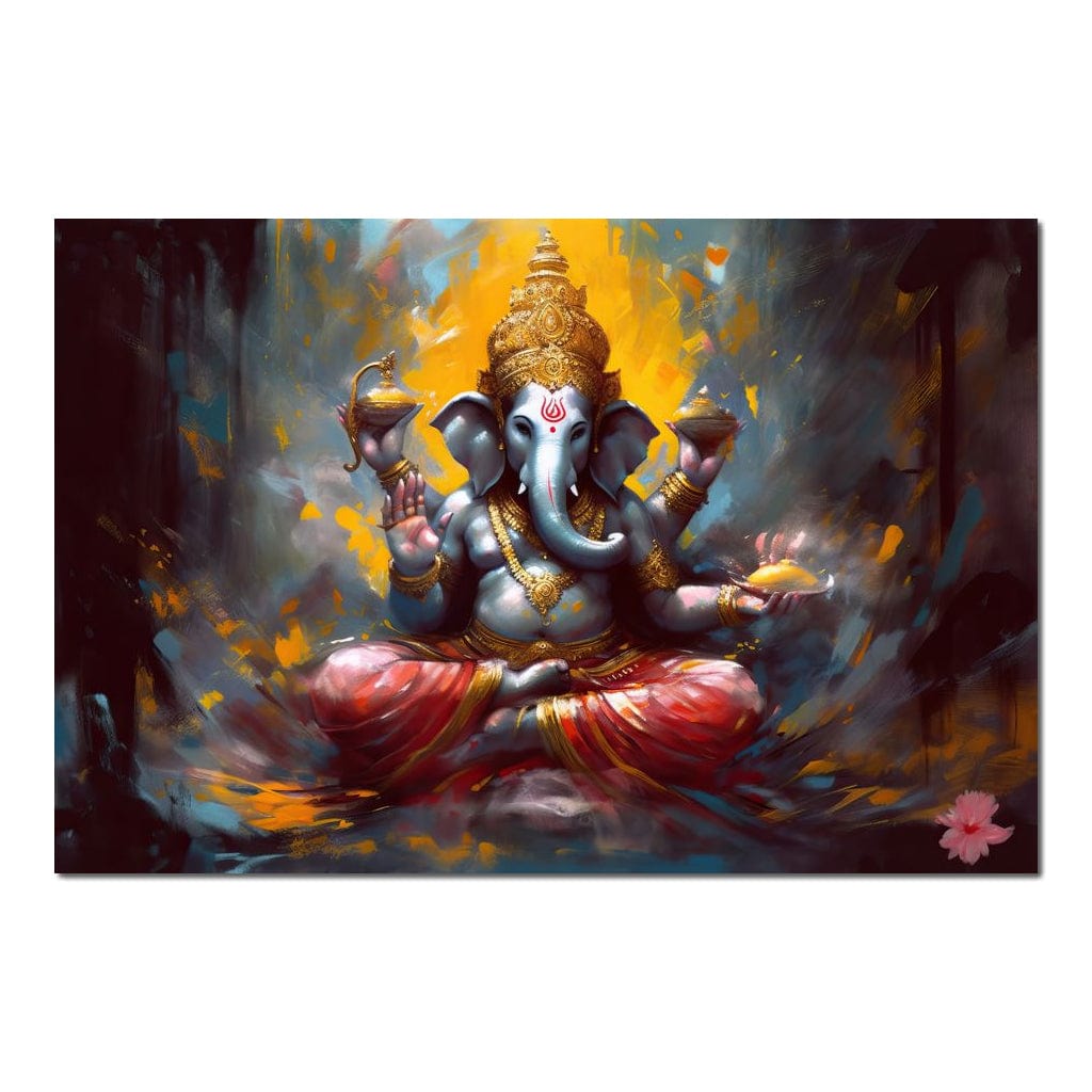 Ganesha's Enlightenment HinduOmDesigns Poster / 30" x 20" Posters, Prints, & Visual Artwork hindu canvas wall art 9TS4IH4O