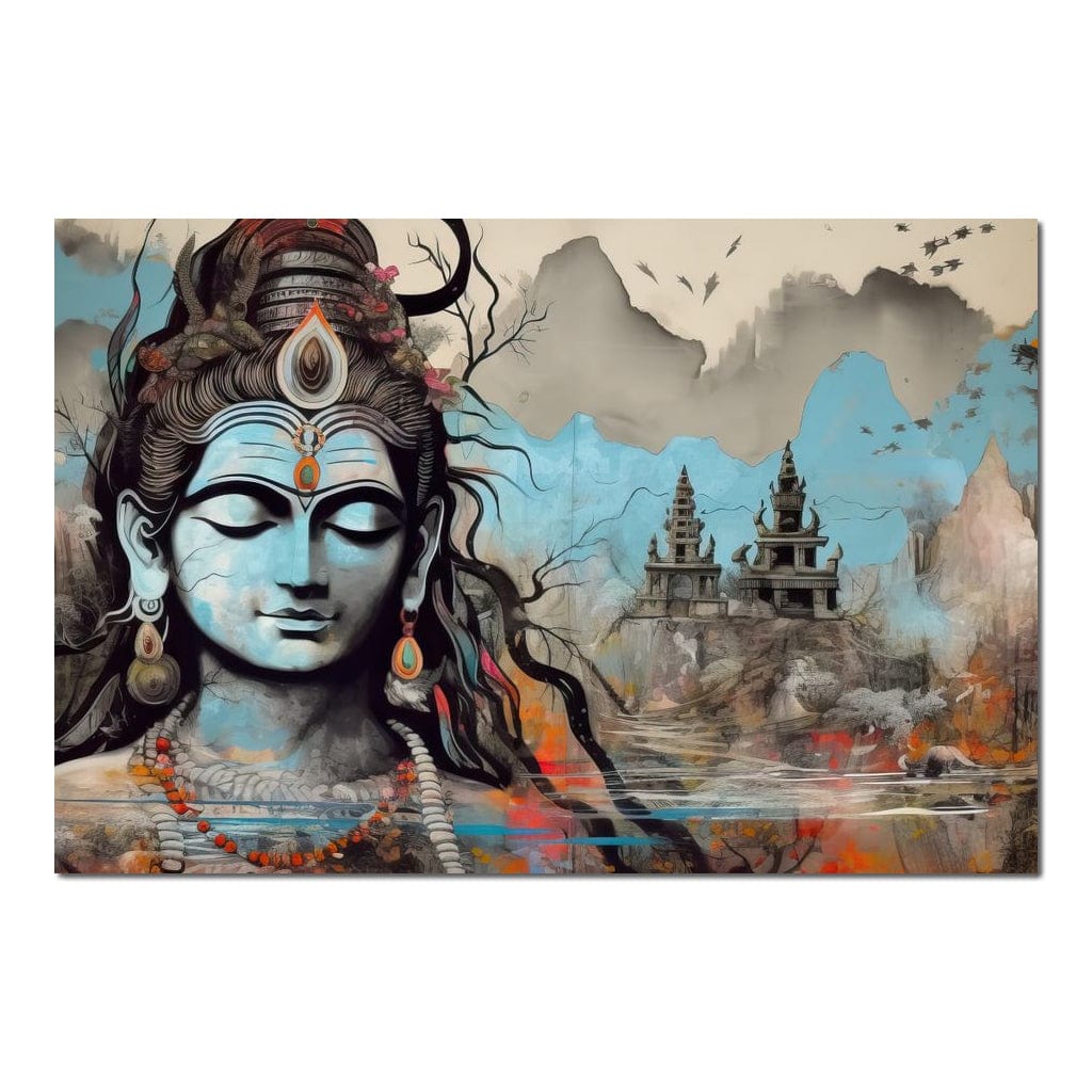 Shiva's Temple HinduOmDesigns Poster / 30" x 20" Posters, Prints, & Visual Artwork hindu canvas wall art 9XQ5T5KC