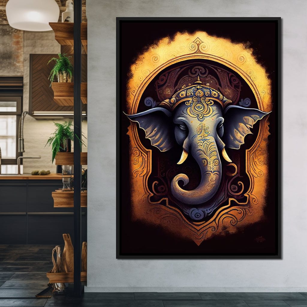 Lord of Prosperity HinduOmDesigns Black Floating Frame / 20" x 30" Posters, Prints, & Visual Artwork hindu canvas wall art G5NJZ4W3