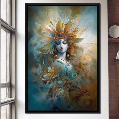 Hindu Goddess 8 HinduOmDesigns Black Floating Frame / 20" x 30" Posters, Prints, & Visual Artwork hindu canvas wall art 4ELVMWIN