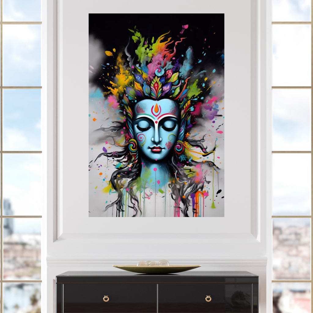 Heavenly Shiva HinduOmDesigns Gallery Wrap / 20" x 30" Posters, Prints, & Visual Artwork hindu canvas wall art 2DHHSM1O