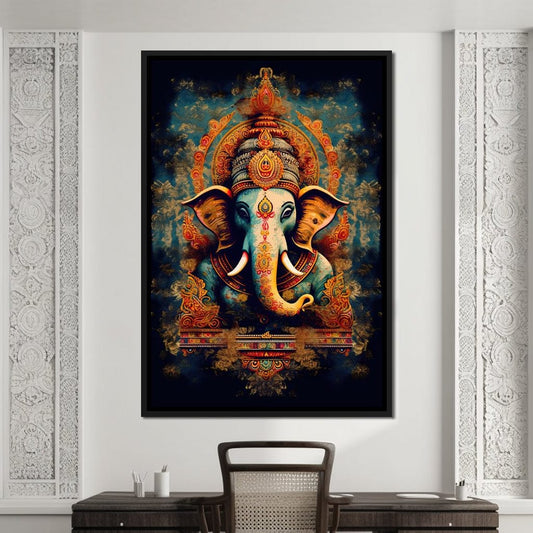 Tranquil Ganesha HinduOmDesigns Black Floating Frame / 20" x 30" Posters, Prints, & Visual Artwork hindu canvas wall art QOB9SOHR
