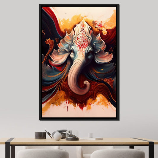 Artistic Ganesha HinduOmDesigns Black Floating Frame / 20" x 30" Posters, Prints, & Visual Artwork hindu canvas wall art SUVUIQAQ