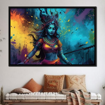 Ethereal Krishna HinduOmDesigns Black Floating Frame / 30" x 20" Posters, Prints, & Visual Artwork hindu canvas wall art BQU3LMEQ