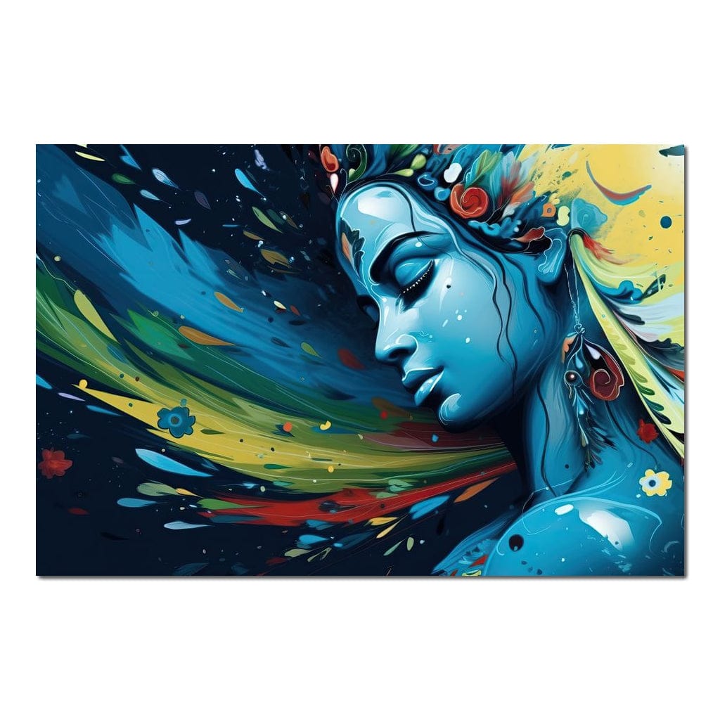 Blue Krishna HinduOmDesigns Poster / 30" x 20" Posters, Prints, & Visual Artwork hindu canvas wall art BDMIEV1V